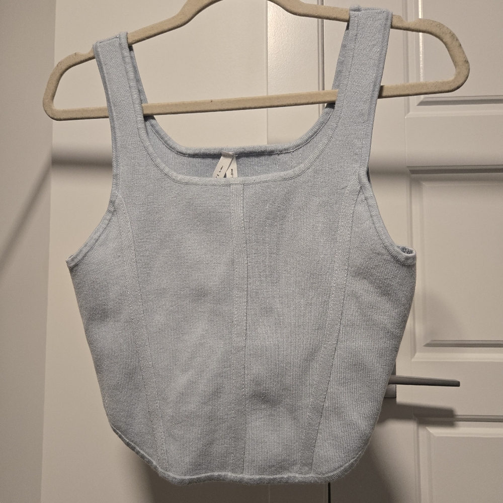 Light Blue Sleeveless Crop Top